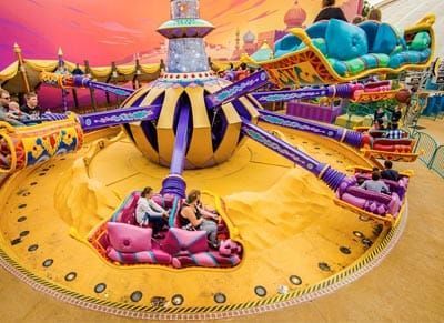 alfombras voladoras sobre Agrabah